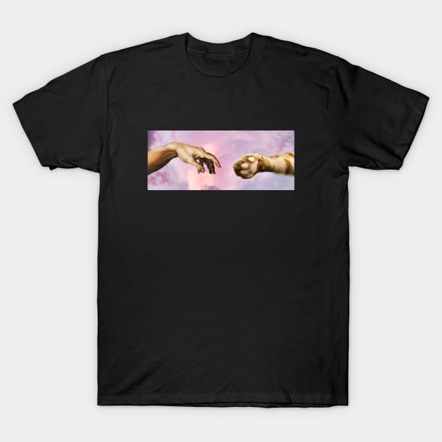 The Creation of Cat-am - Cat Paw Human Hand T-Shirt by CatchyFunky